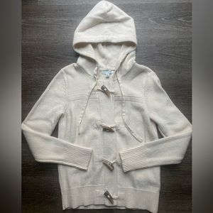 Banana Republic Knit Cardigan Cream Hooded Wool Blend Size Medium